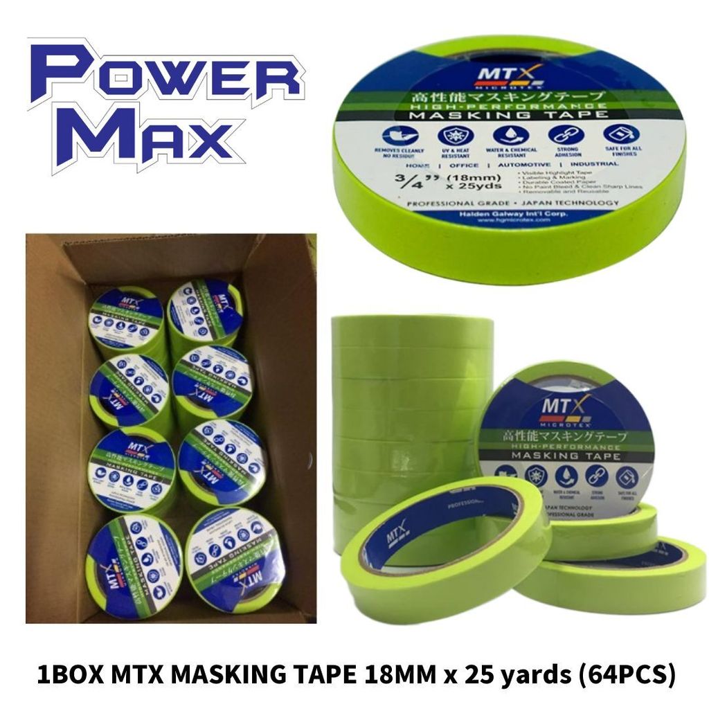 MTX MASKING TAPE 18MM x 25 yards 1BOX (64PCS)