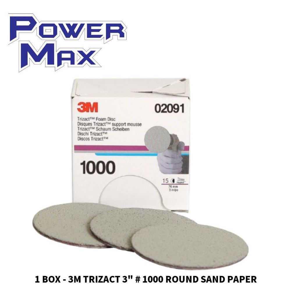 1 BOX - 3M TRIZACT 3_ # 1000 ROUND SAND PAPER