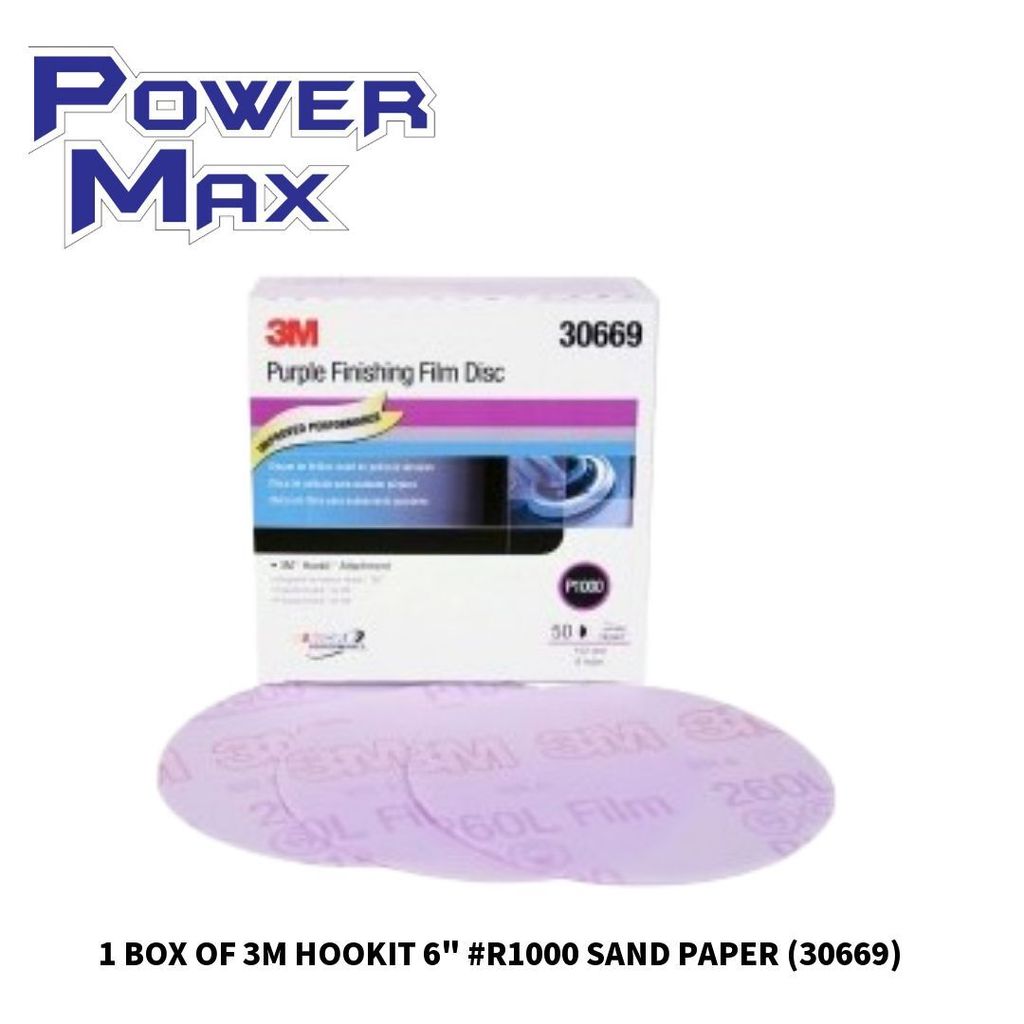1 BOX OF 3M HOOKIT 6_ #R1000 SAND PAPER (30669)