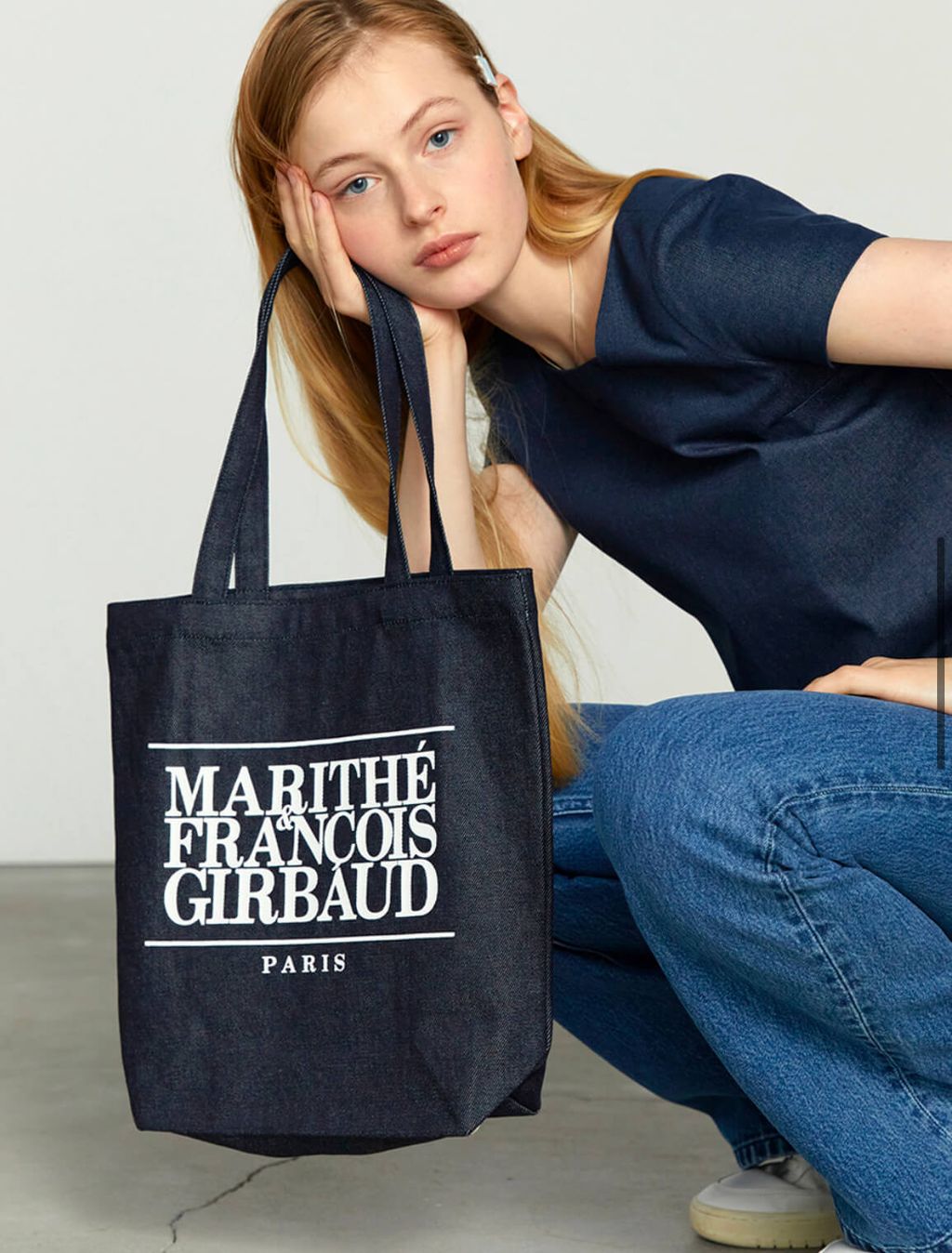 ☆Marithe + Francois Girbaud☆ CLASSIC LOGO DENIM ECO BAG da MARITHE FRANCOIS GIRBAUD Classic Logo Eco Bag – Belle Korea