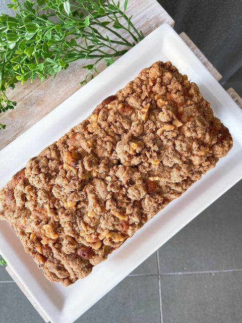 Apple Streusel Loaf Top View