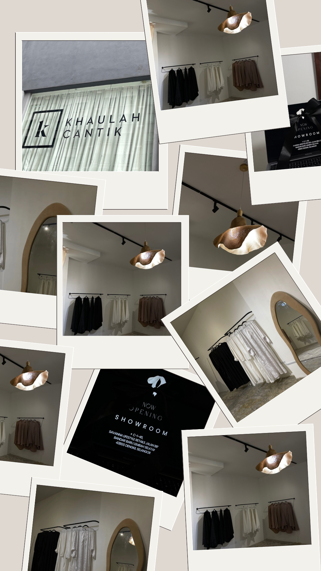 Beige Minimalist Polaroid Moodboard Photo Collage Phone Wallpaper