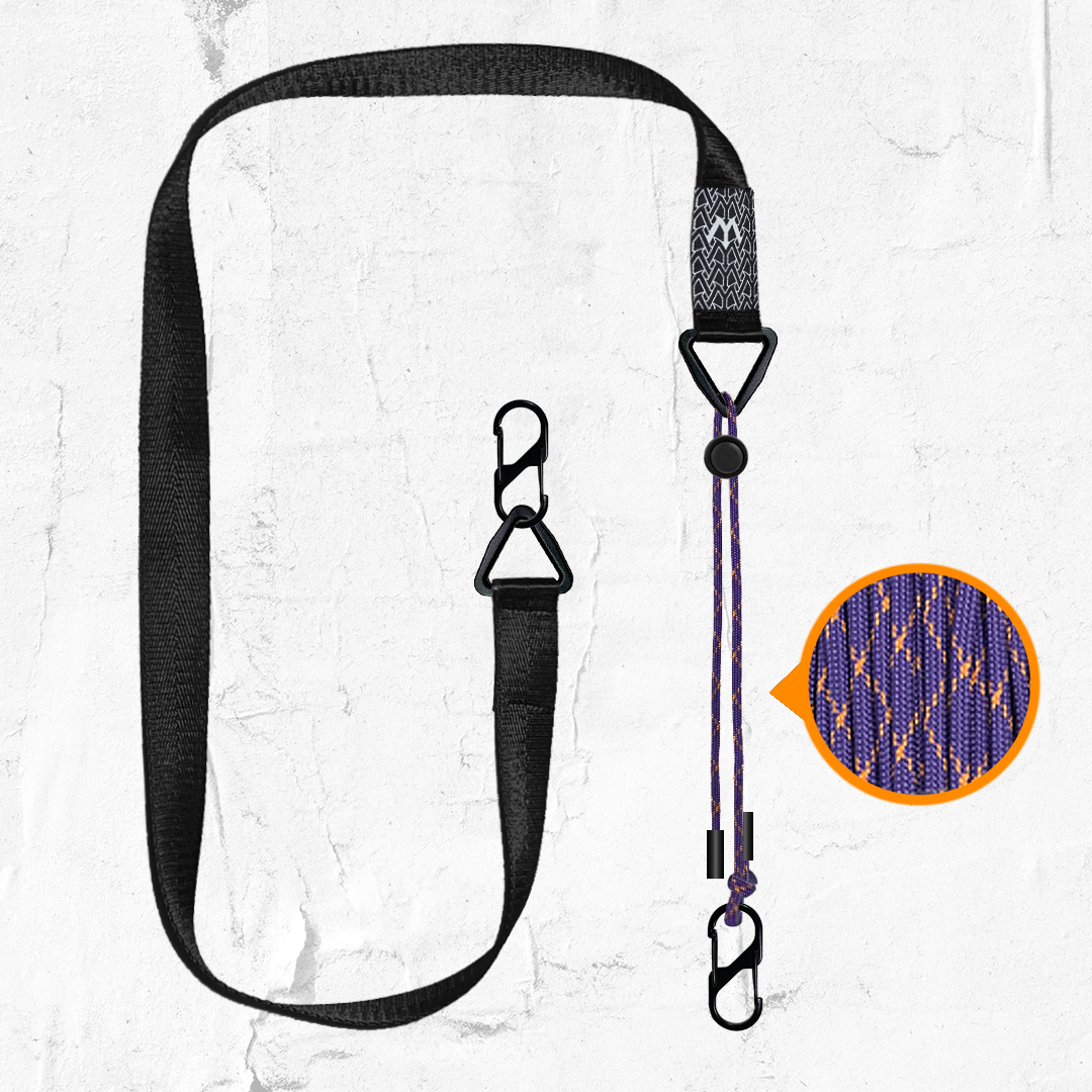 繩子背帶-黑+紫