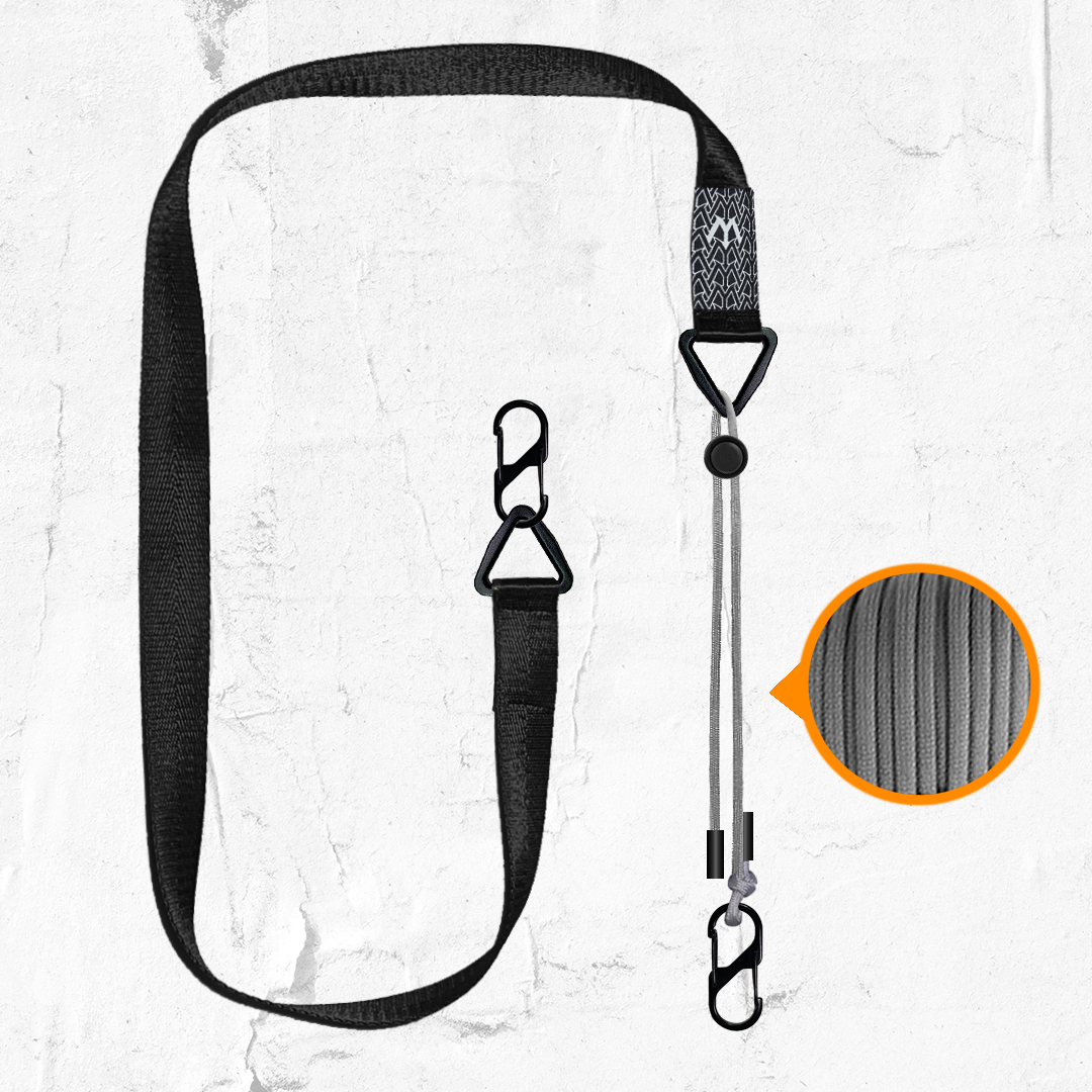 繩子背帶-黑+灰