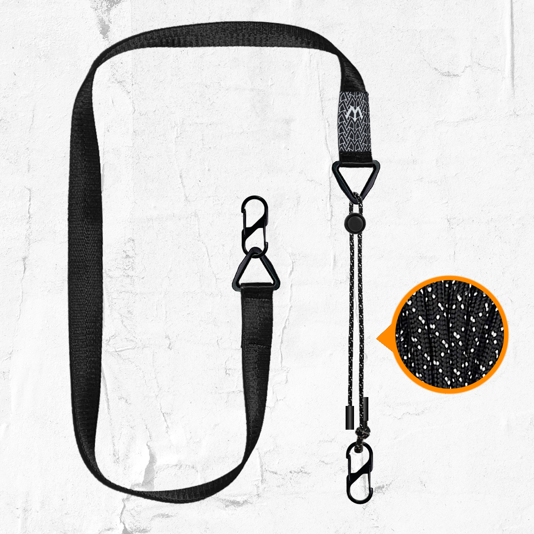 繩子背帶-黑+黑白雪花