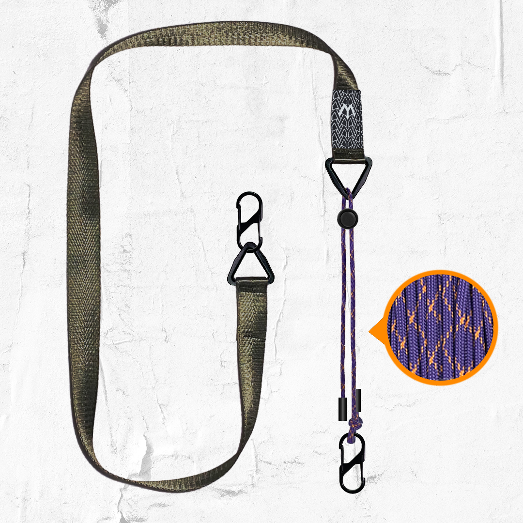 繩子背帶-綠+紫