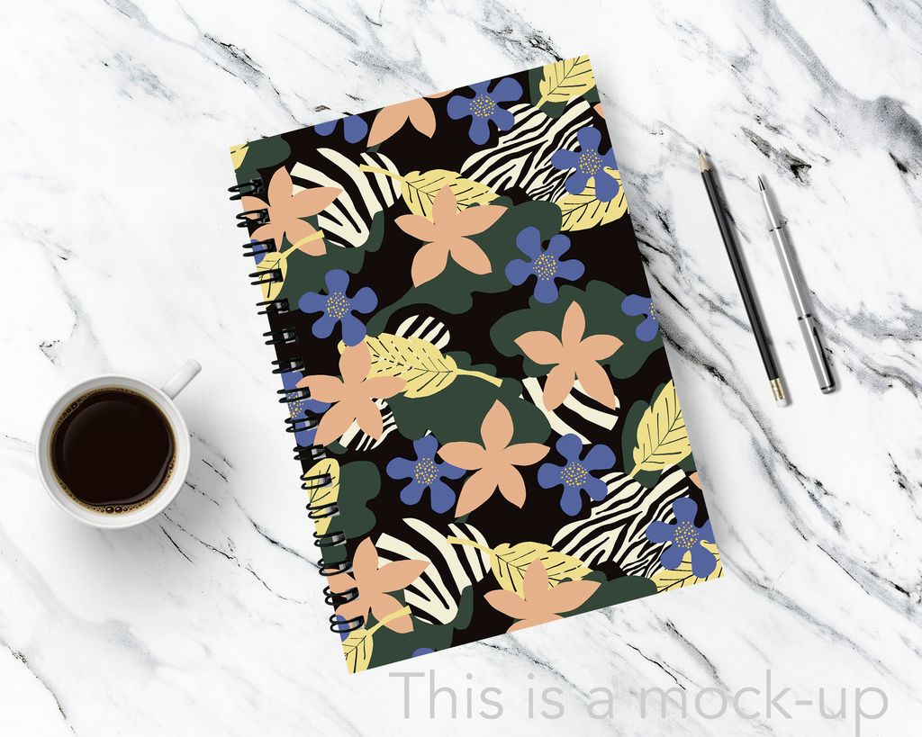 Black Zebra pattern_spiralnotebook