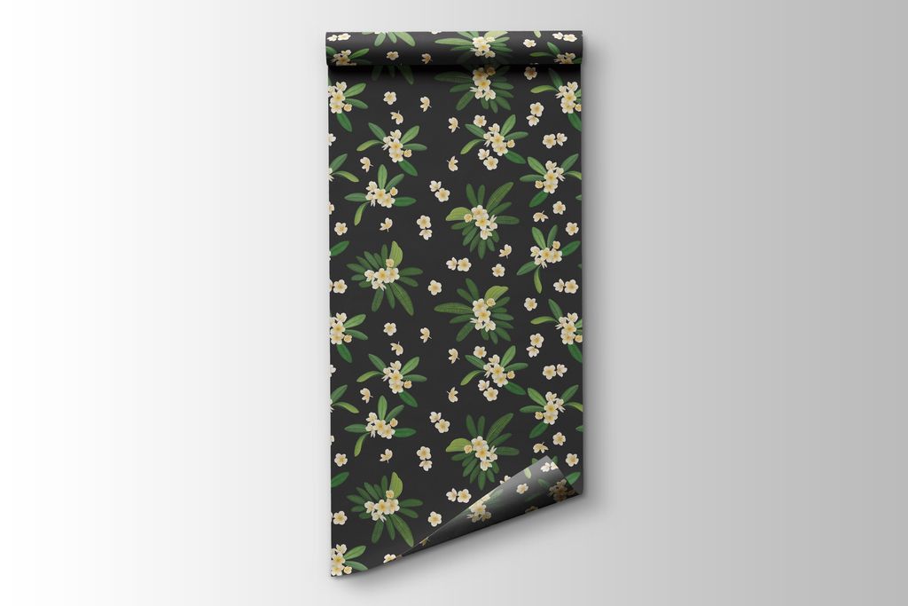 Frangipani wrapping-paper-roll-mockup