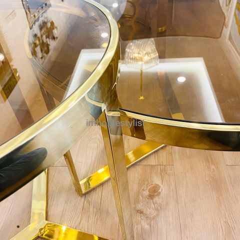 Camari Gold Round Coffee Table (Set) – IMhomestylist