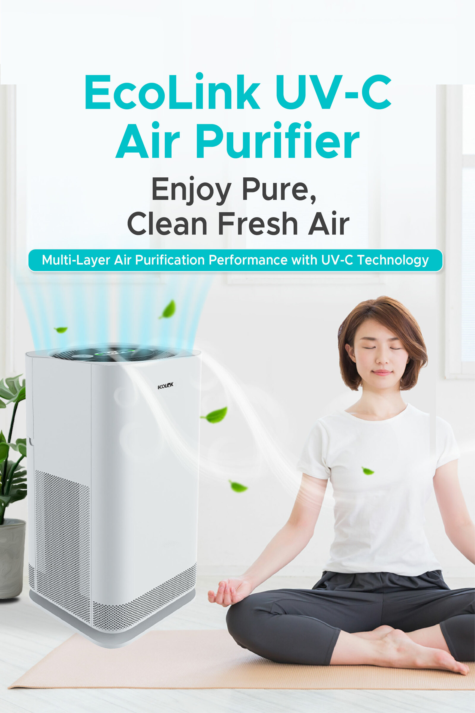 BUY1 FREE1 EXTRA HEPA FILTER) ECOLINK UVC Air Purifier-Medium Size – Kare  For U