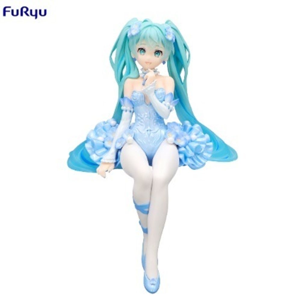 1013 預購2月初音未來泡麵蓋公仔Flower Fairy 粉蝶花藍色ver