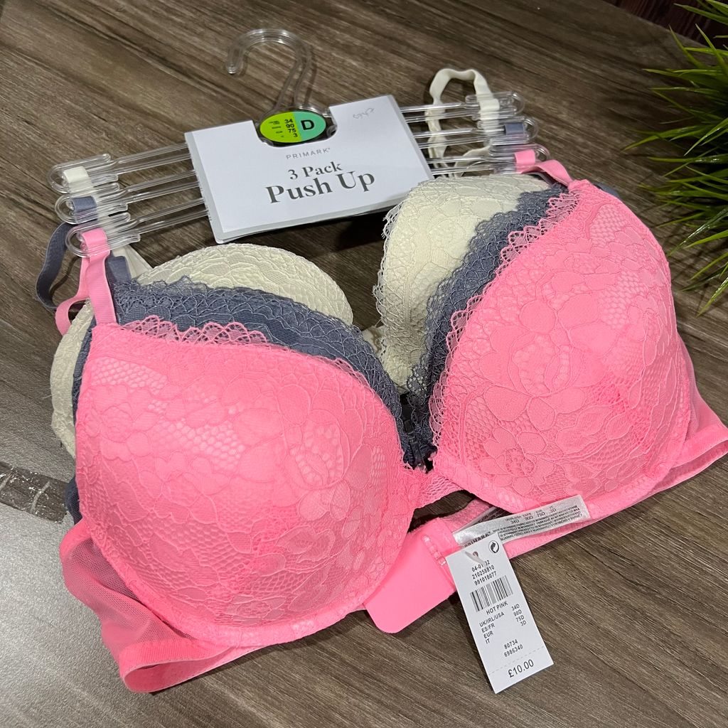 CLEARANCE!! - PRIMARK T-Shirt Bra Push Up (3 Pack) - 34D – Masfreenky  Shopperholic