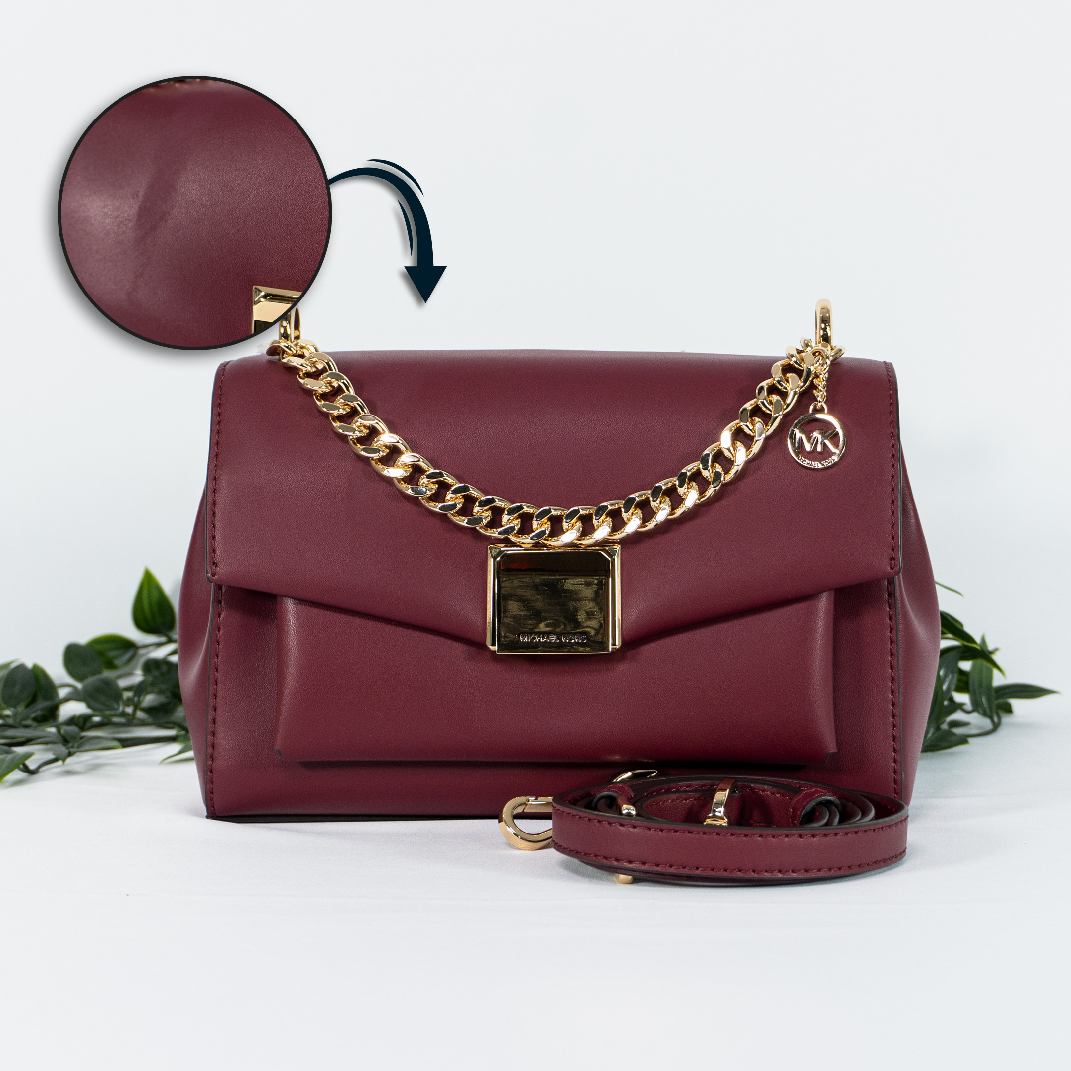 MICHAEL KORS Lita Md in Mulberry (DEFECT - PLEASE REFER PICTURE) –  Masfreenky Shopperholic