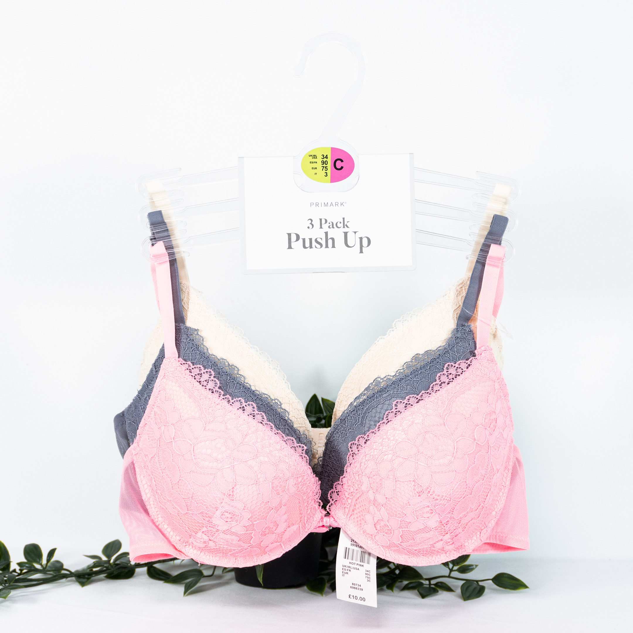 CLEARANCE!! - PRIMARK T-Shirt Bra Push Up (3 Pack) - 34D