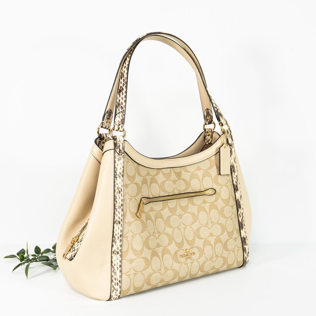 Coach Kristy Shoulder Bag In Colorblock Signature Canvas in Light KhakiIvory Multi 2