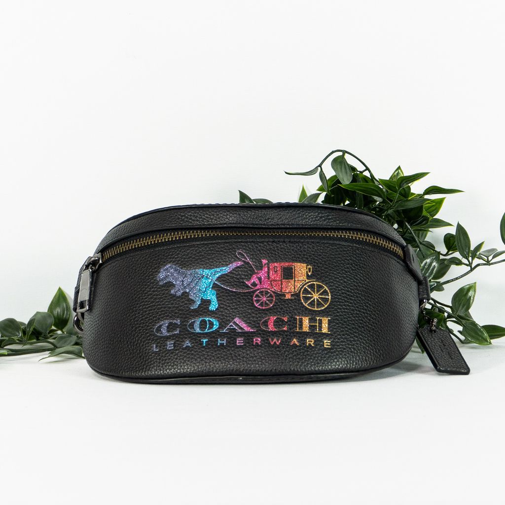 COACH Rexy Crossgrain Belt Bag in Black Multi 1