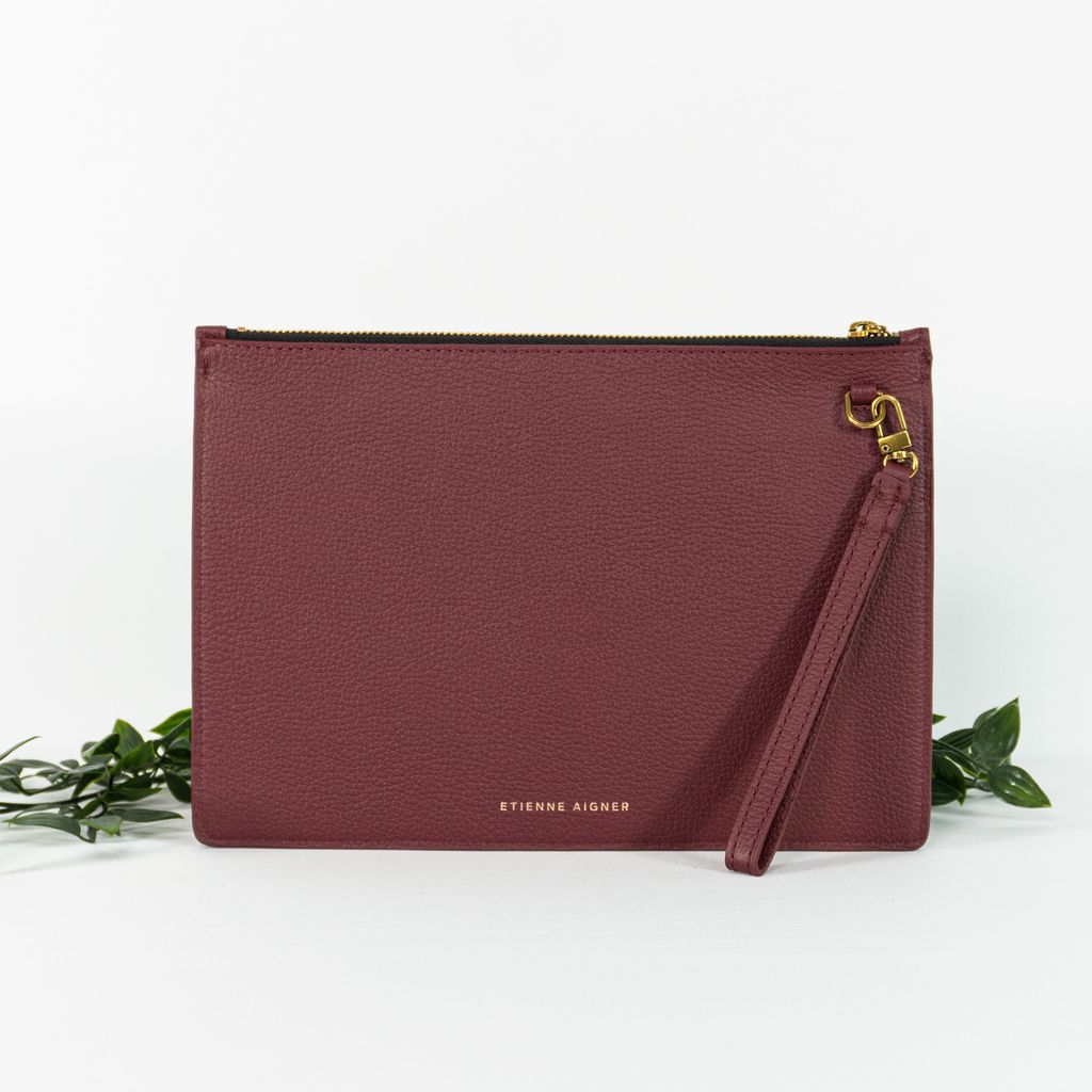 ETIENNE AIGNER Clare Large Clutch in Antic Cordovan