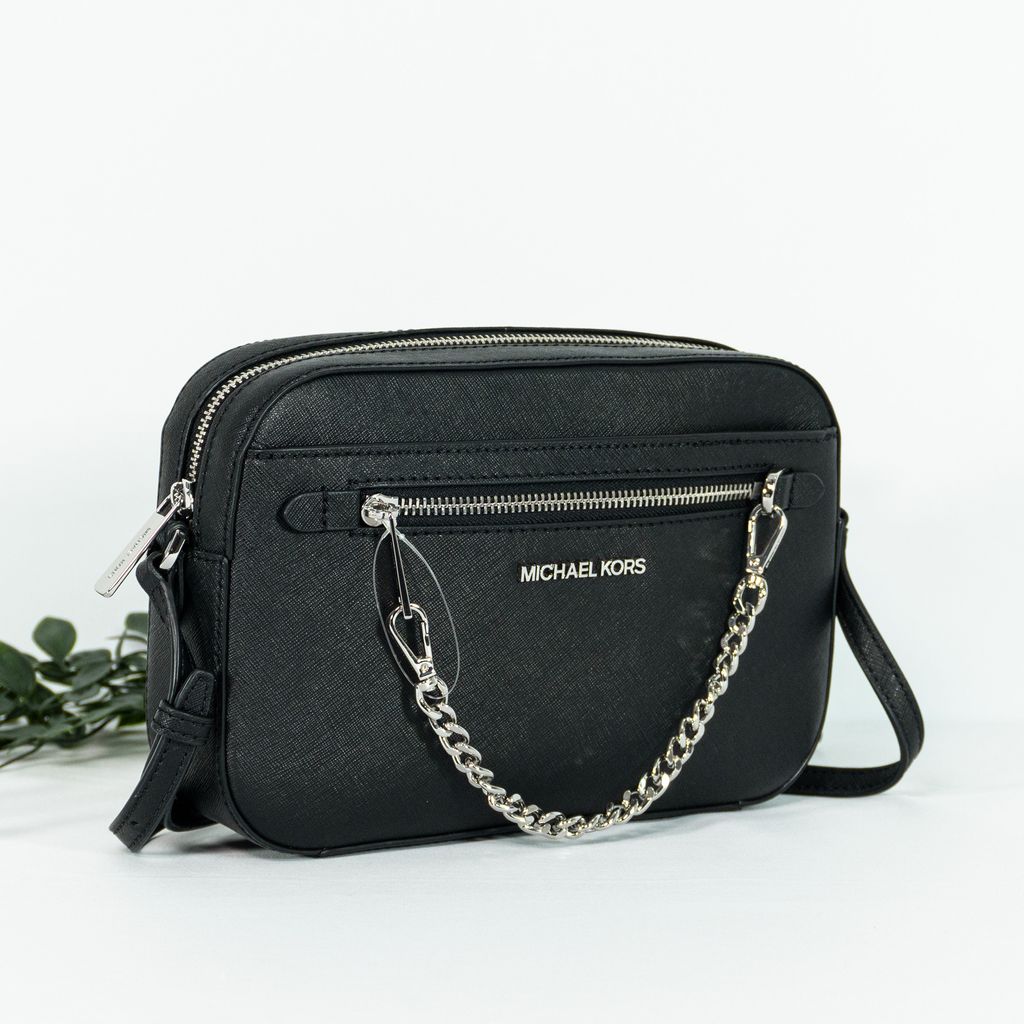 MICHAEL KORS Jet Set Item Large EW Zip Chain Crossbody in Black  2