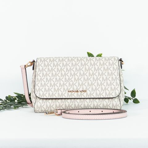 MICHAEL KORS Jet Set Item Medium Convertible Pouchette in Powder Blush Multi 1