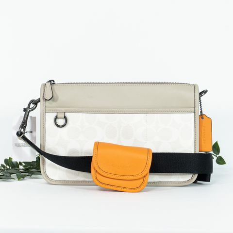 COACH Heritage Convertible Crossbody With Hybrid In Colorblock Signature Canvas in ChalkBone Multi 1