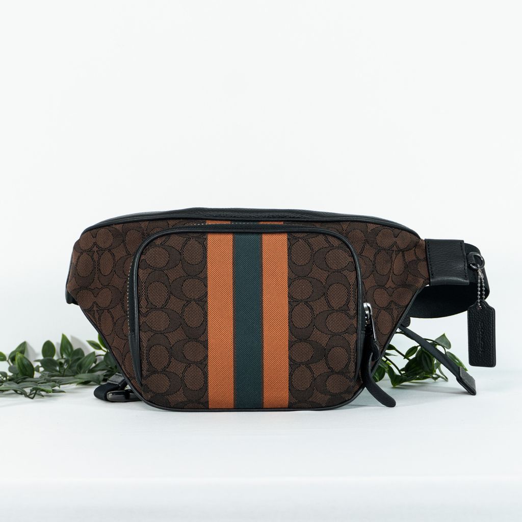 INCOMING STOCK ETA 12/4/23 - COACH Men Thompson Belt Bag in Signature  Jacquard With Varsity Stripe in Mahogany Ginger Multi (C5386) – Masfreenky  Shopperholic