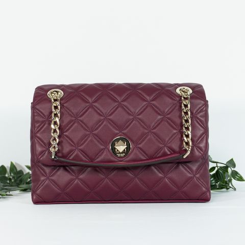KATE SPADE Natalia Medium Flap Shoulder Bag in Blackberry Preserve 1