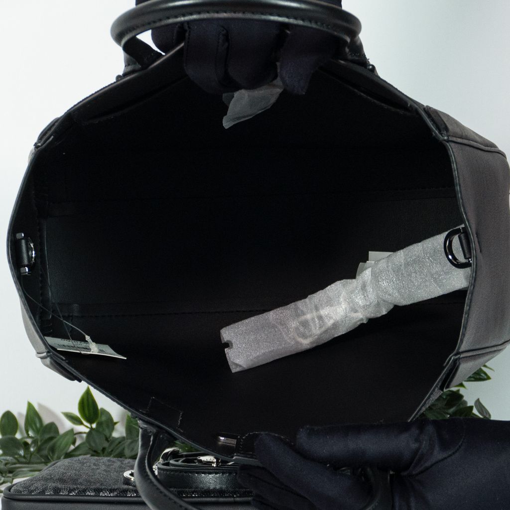 MICHAEL KORS Kali Medium Signature Satchel Handbag With Ipad Case in Black Silver 5