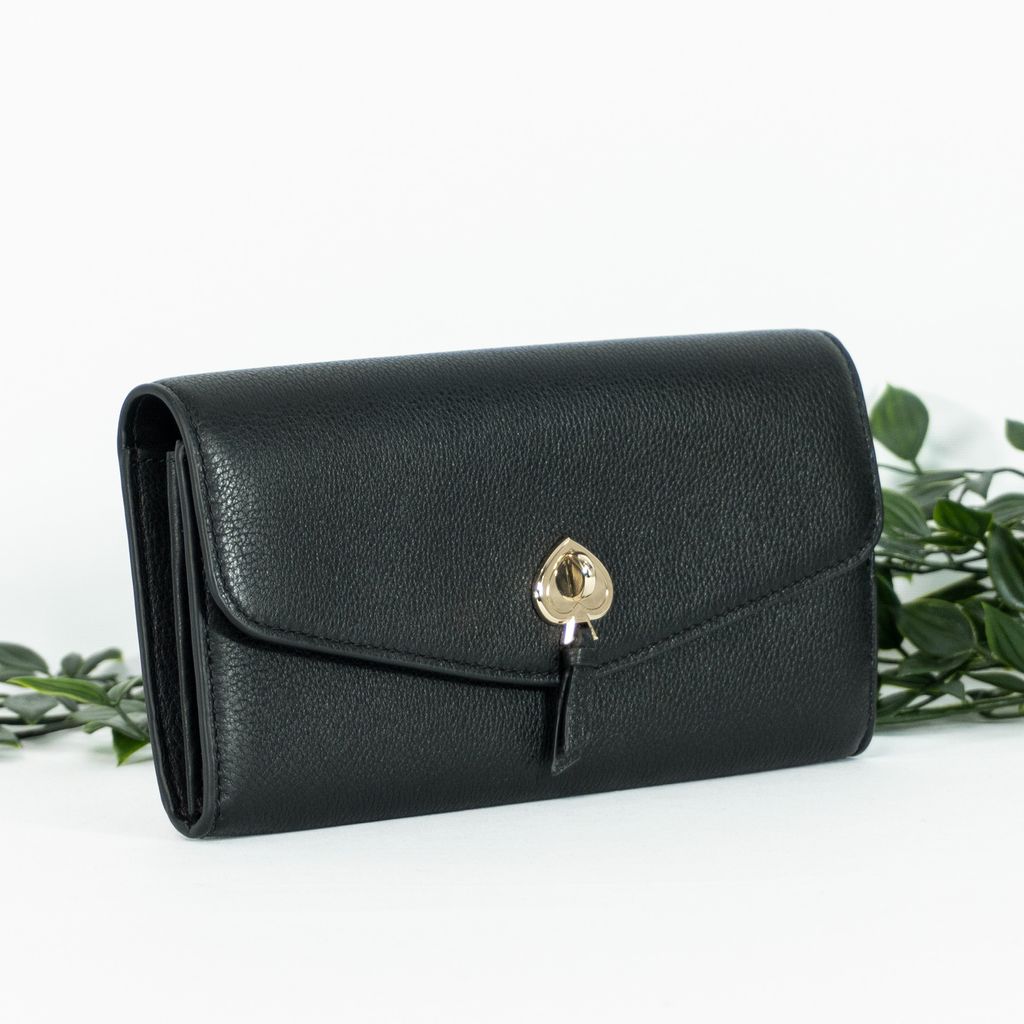 KATE SPADE Marti Large Slim Flap Wallet in Black 3