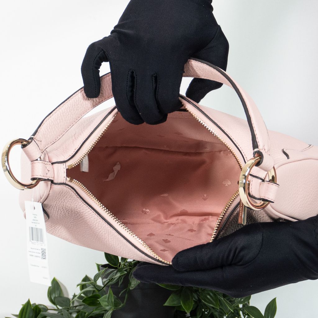 KATE SPADE Leila Pebbled Leather Shoulder Bag in Rose Smoke  3