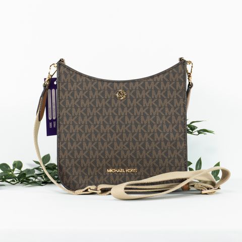 MICHAEL KORS Briley Small Messenger Crossbody in Signature Brown 1