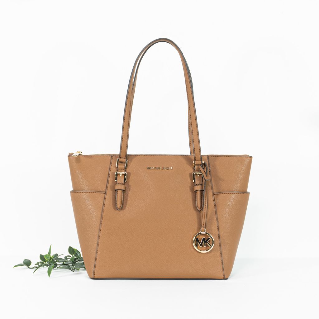 MICHAEL KORS Charlotte Large TZ Tote in Luggage 1