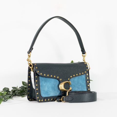 COACH Tabby Shoulder Bag 26 In Colorblock With Rivets in B4Pacific Blue Multi 2