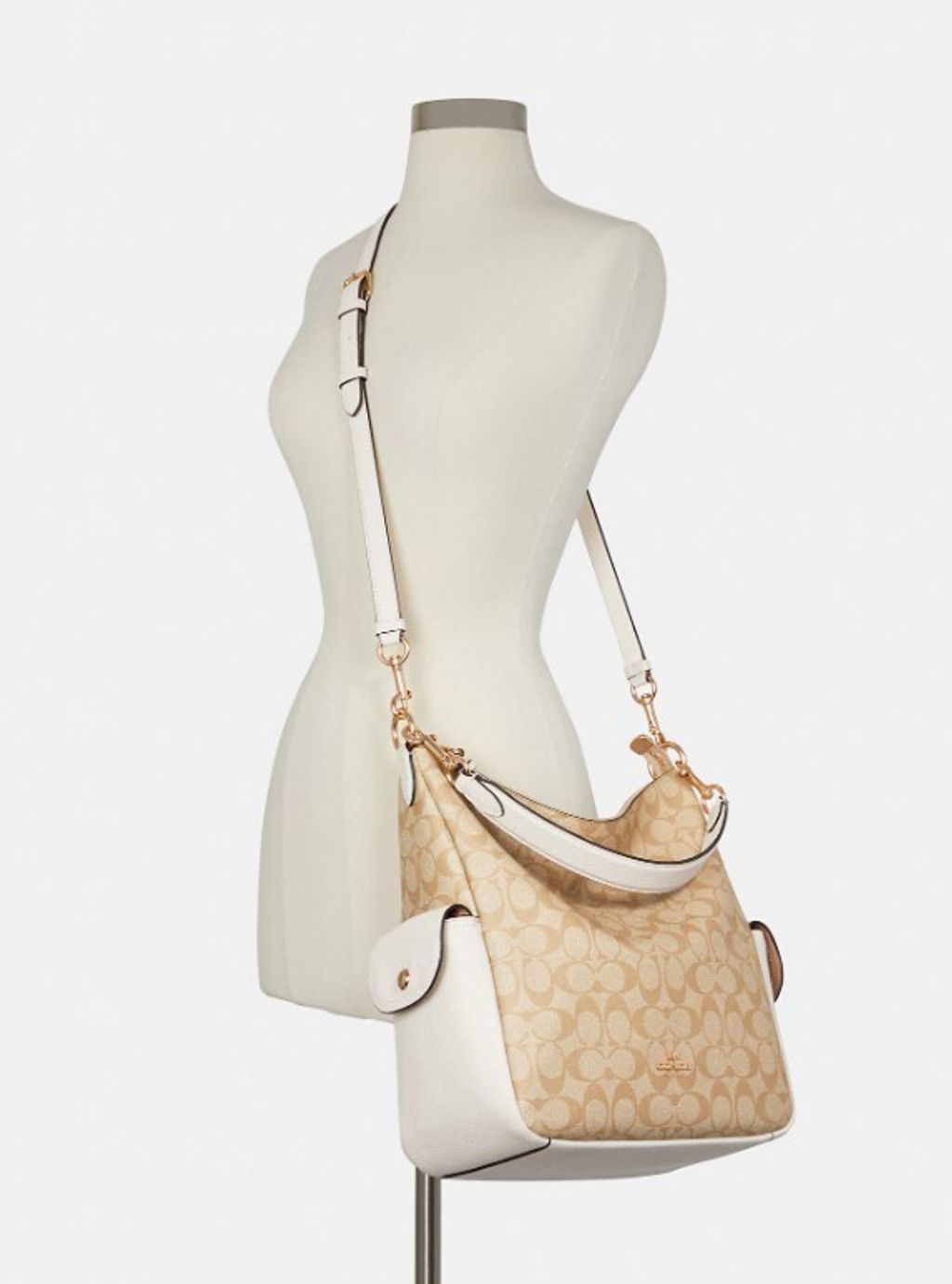 COACH Pennie Shoulder Bag In Signature Canvas in Light Khaki Chalk (C1523)  – Masfreenky Shopperholic