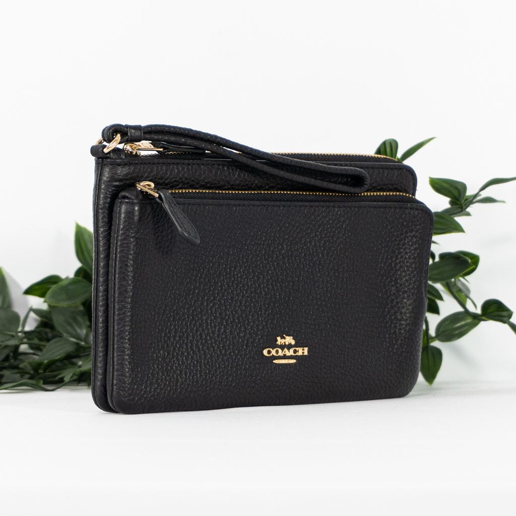 COACH Double Zip Wallet in Black 2