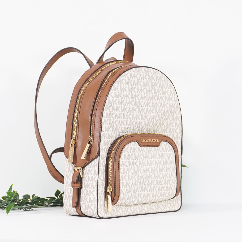 MICHAEL KORS Jaycee Medium Backpack in Signature Vanilla 2