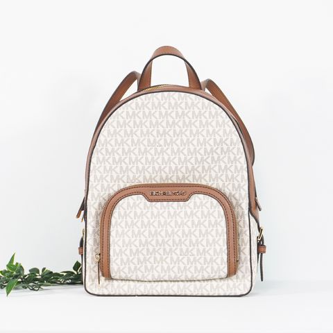 MICHAEL KORS Jaycee Medium Backpack in Signature Vanilla 1