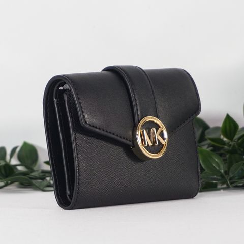 MICHAEL KORS Carmen Medium Faux Leather Wallet in Black  2