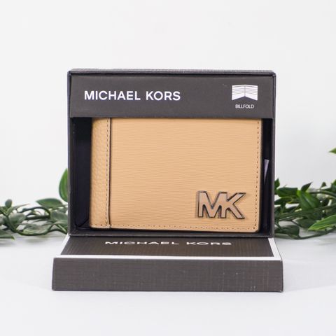 MICHAEL KORS Hudson Leather Billfold Wallet in Camel 1