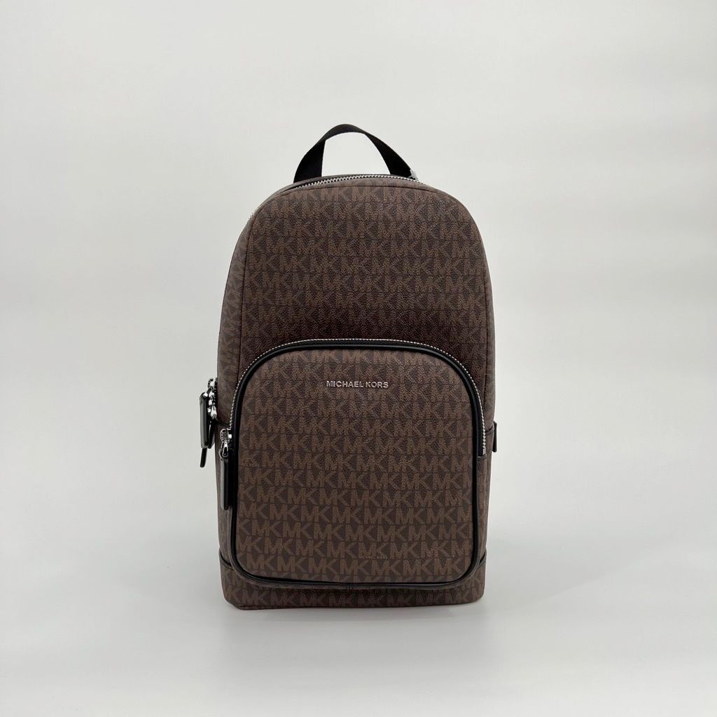 Michael Kors Brown Signature Coated Canvas Cooper Commuter