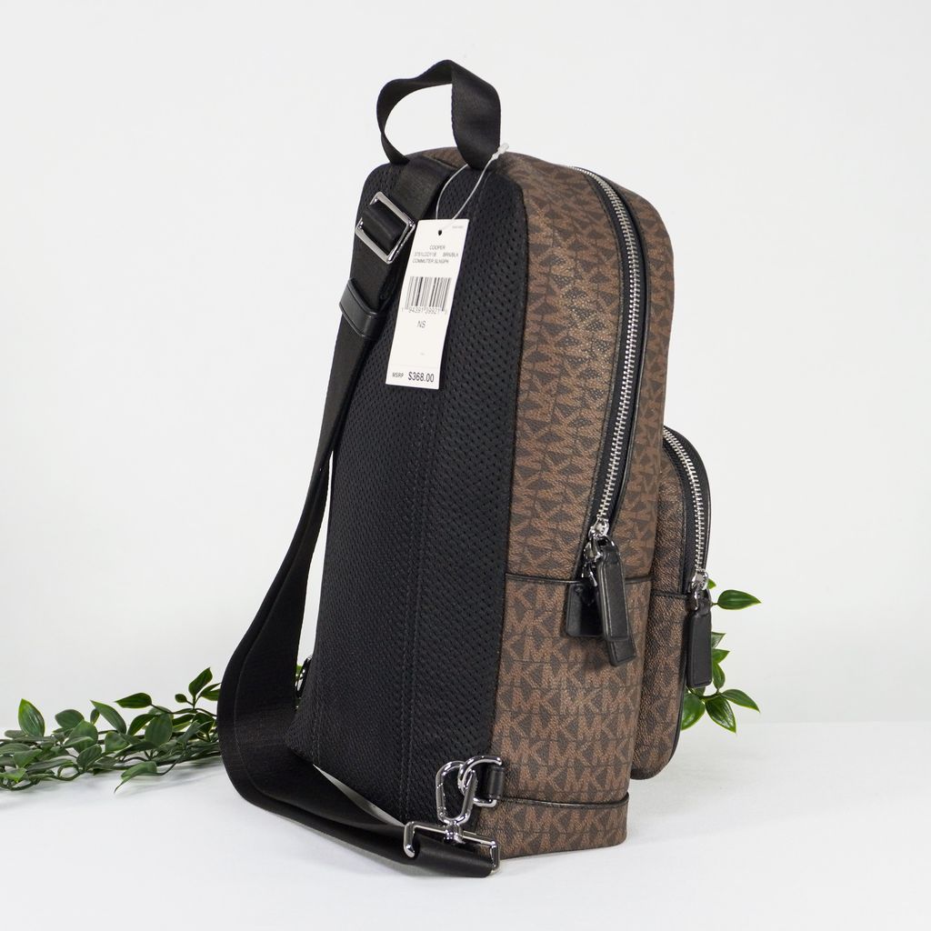 MICHAEL KORS Cooper Commuter Sling Pack Backpack in BrownBlack 2