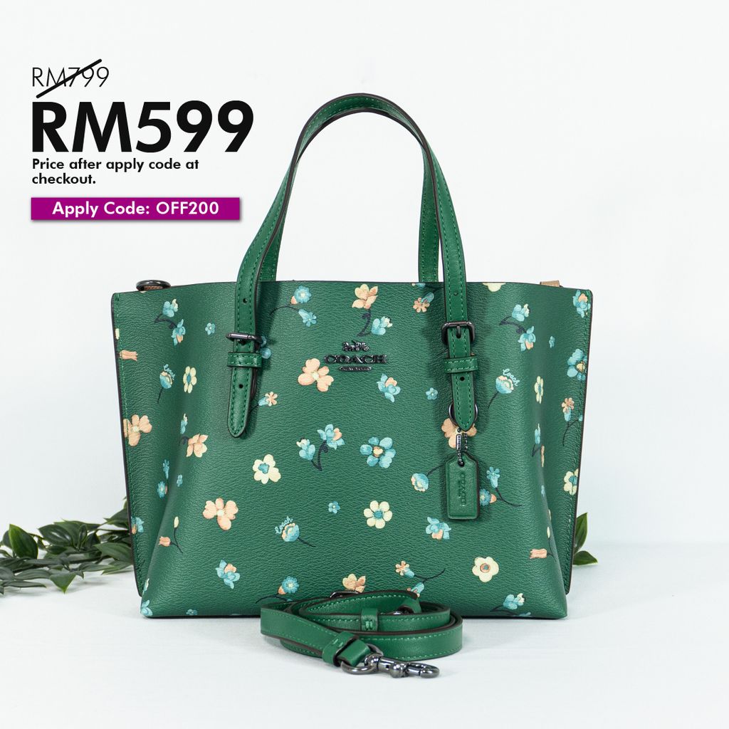 COACH Mollie Tote 25 With Mystical Floral Print With Stamp