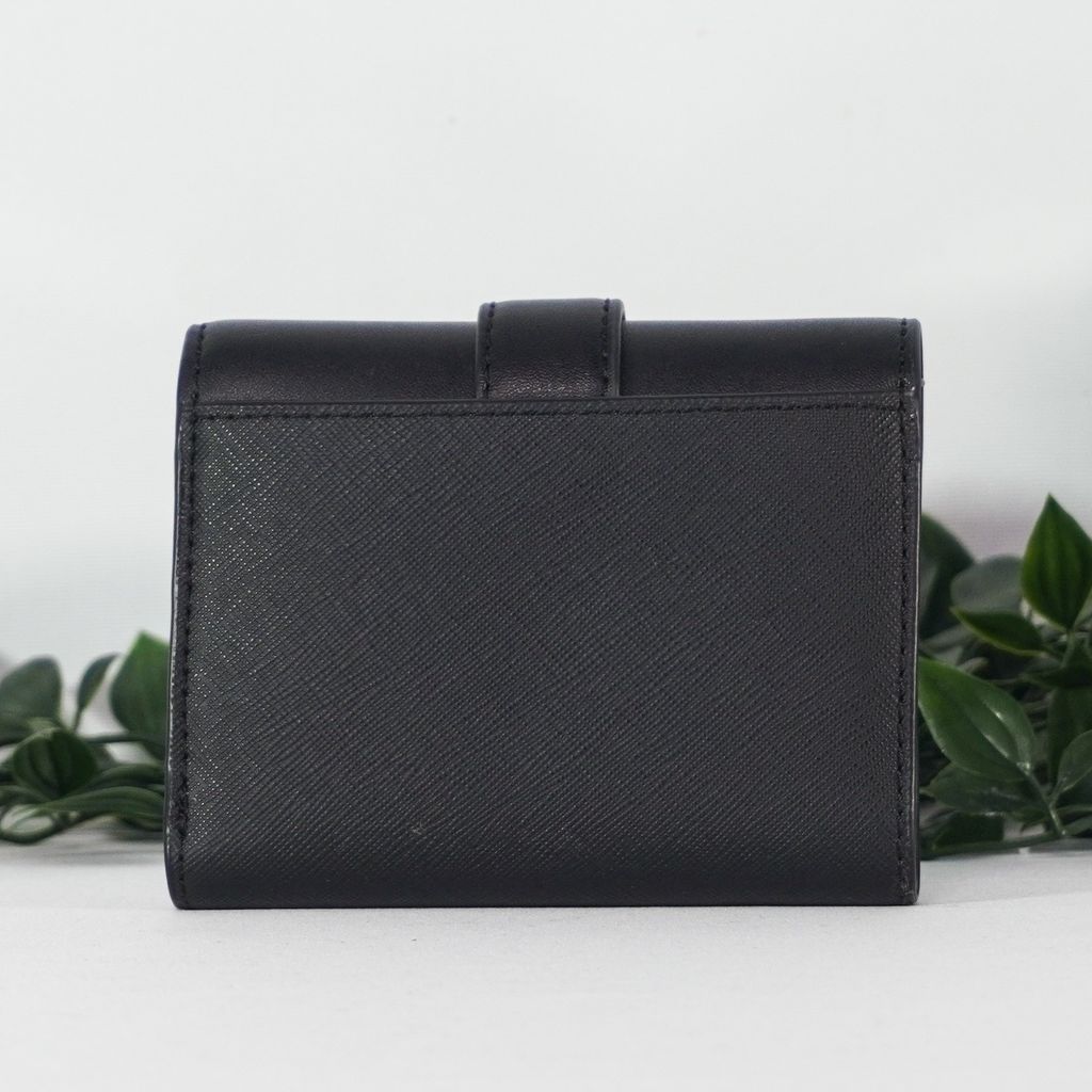 MICHAEL KORS Carmen Medium Faux Leather Wallet in Black  3