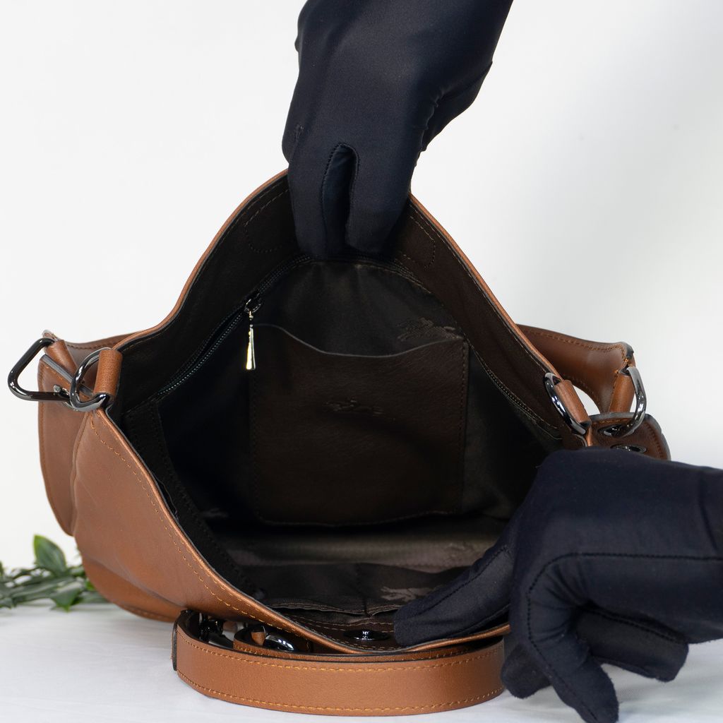 LONGCHAMP Leather 3D Bucket Crossbody Bag in Brown - Inside