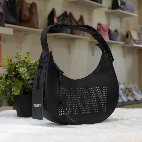 DKNY Essex Saffiano Shoulder Bag in Black (KZH33925) - Side (2)