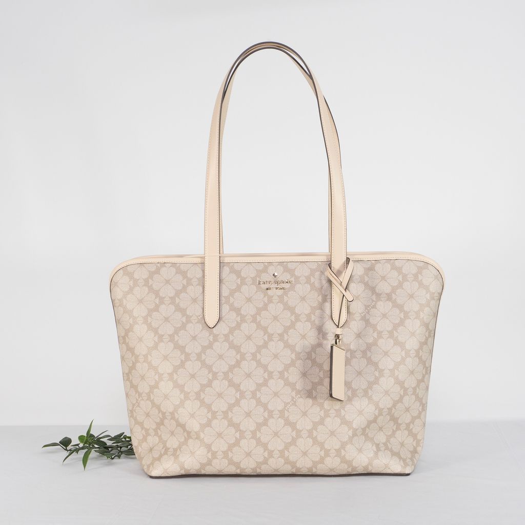 KATE SPADE Spade Flower PVC Tote in Dark Beige (KG086)_front