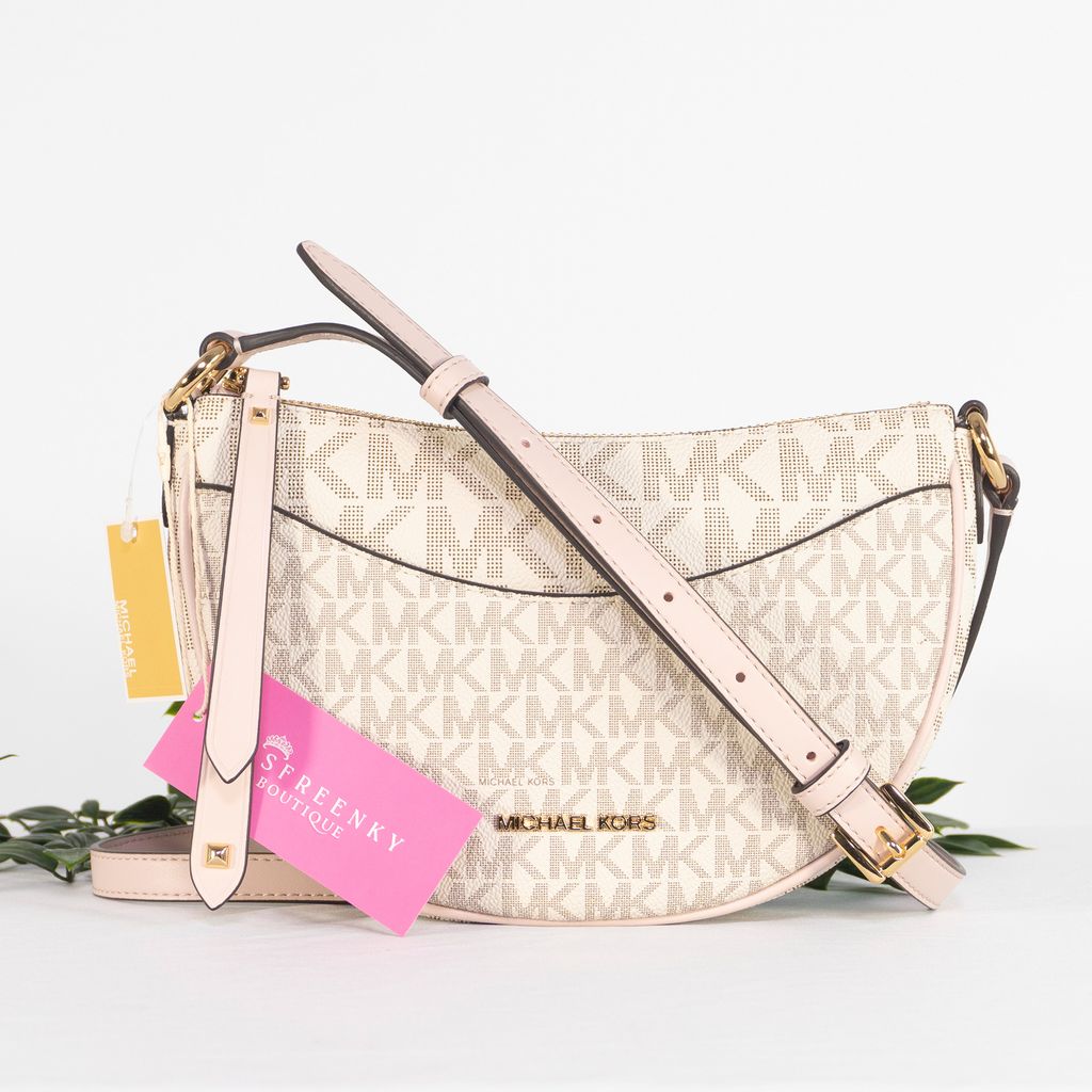 MICHAEL KORS Dover Small Logo Crossbody Bag in Powder Blush Multi 