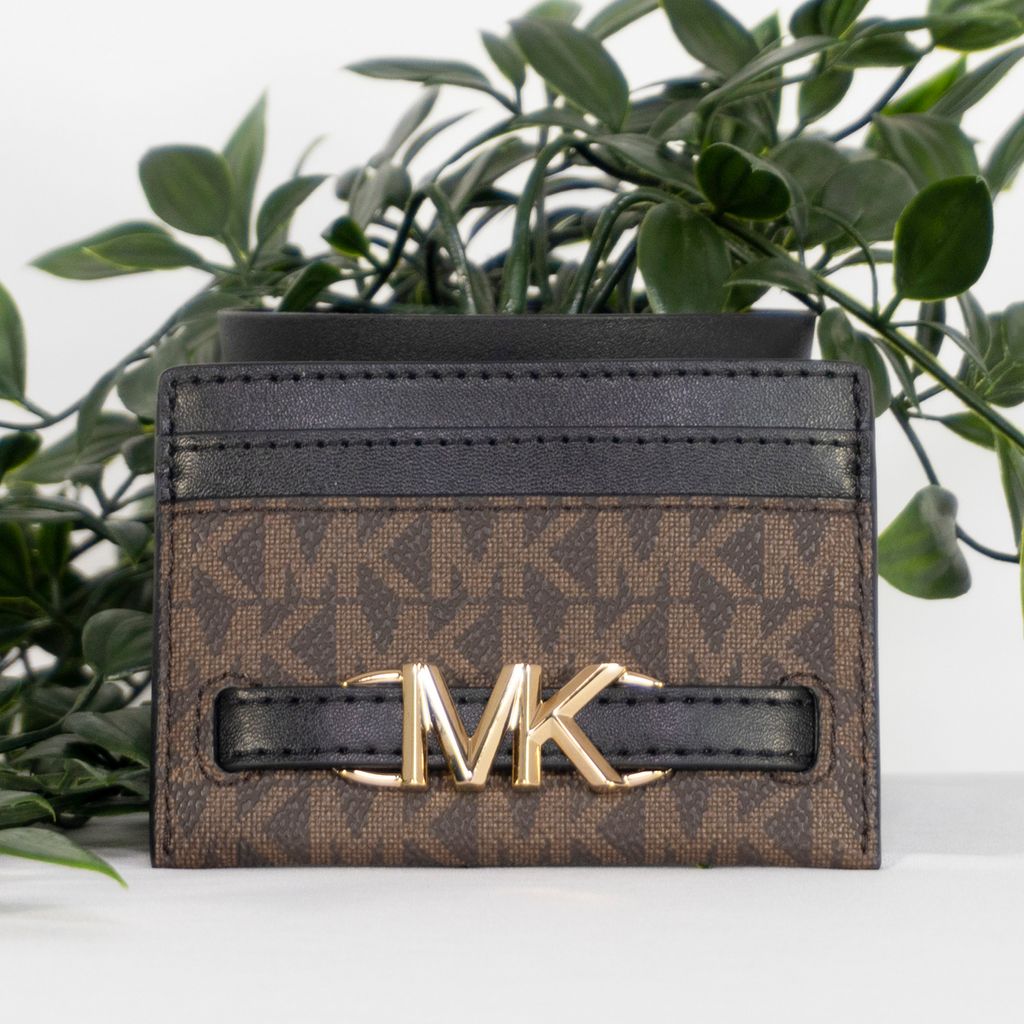 MICHAEL_KORS_Reed_Large_Logo_Card_Case_in_Brown_Black_35S3G6RD3B