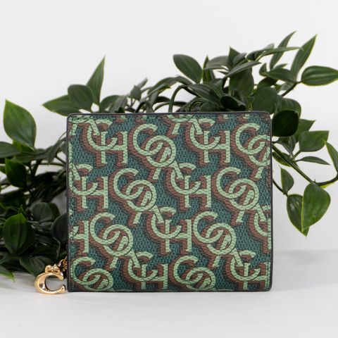 COACH_Snap_Wallet_With_Coach_Monogram_Print_in_Green_CF522_front