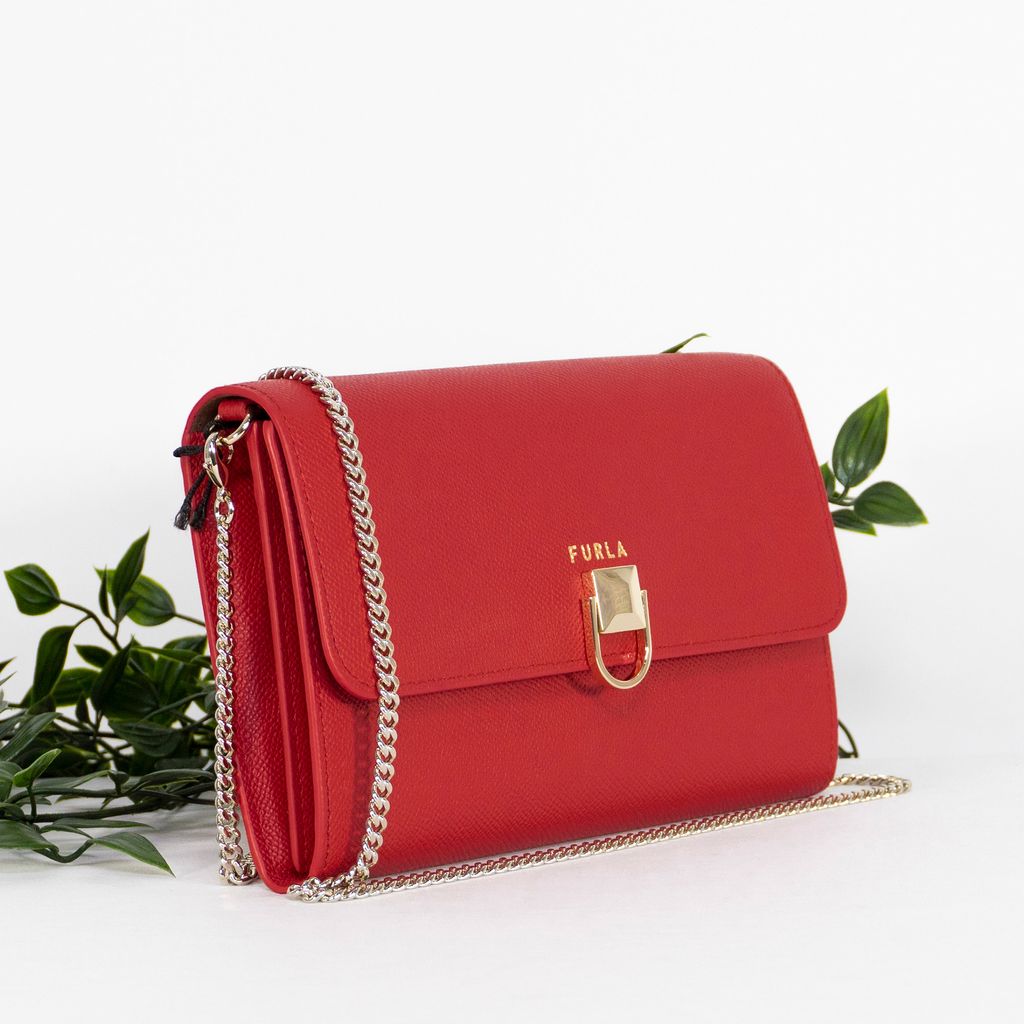 FURLA Circle XL Crossbody Bag in Flame Red_side