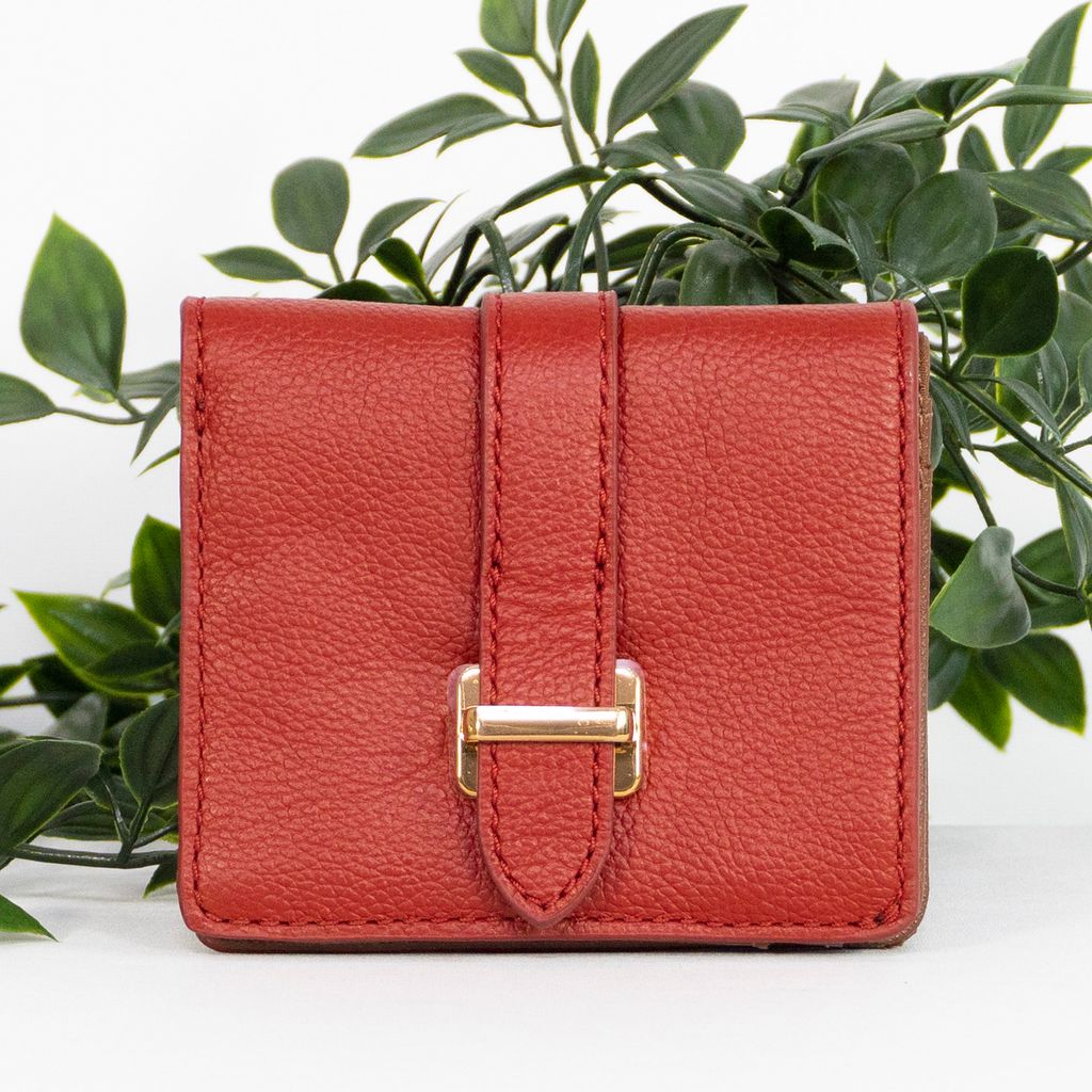 FOSSIL Emery Small Snap Bifold in Garnet_front